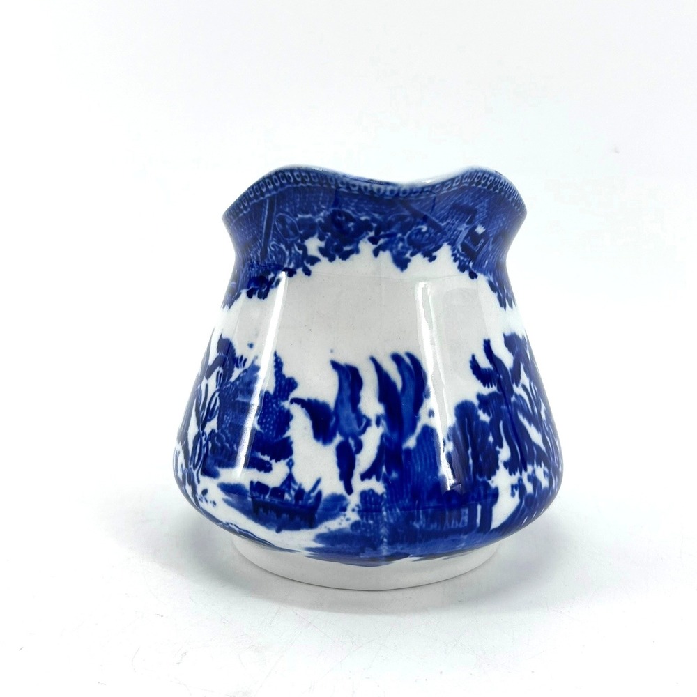 Ye Olde Willow Blue White Transferware Pitcher Creamer Stoke on Trent England - Picture 2 of 10